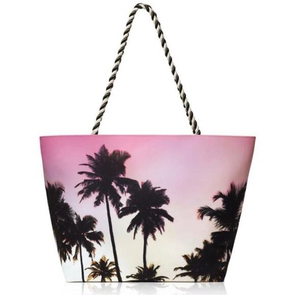 Avon Pink Palm Tree Tote Bag - Beachy & Stylish! - Picture 1 of 10